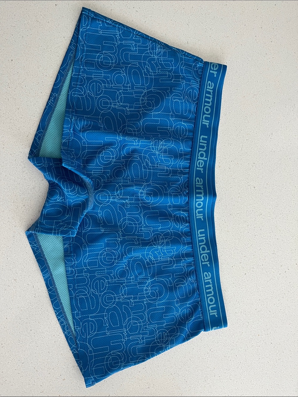 Under Armour Electric Blue Logo-Print Compression Shorts